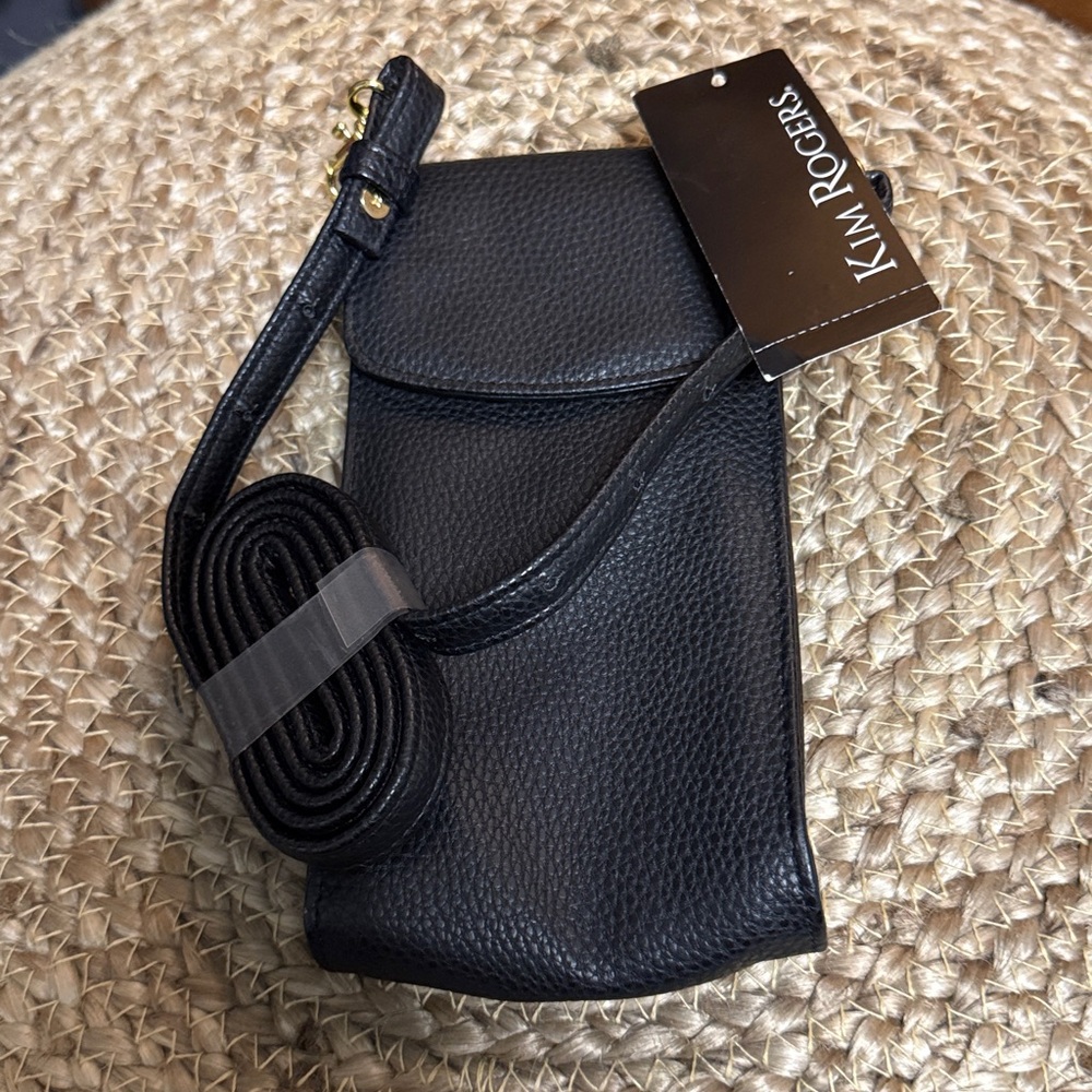 Kim Rogers Sleek Black Cell Phone Crossbody Bag